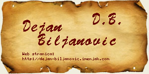 Dejan Biljanović vizit kartica